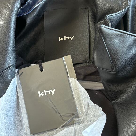 Khy X Namilia Faux Leather Blazer Jacket Black Size Small NWT - Picture 6 of 6